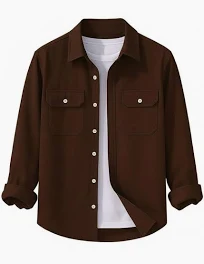 Men Regular Fit Self Design Spread Collar Casual Shirt