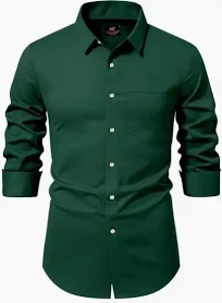 Men Regular Fit Solid Spread Collar Casual Shirt