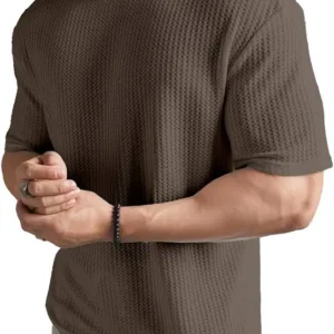 Men Solid Round Neck Nylon Black T-Shirt